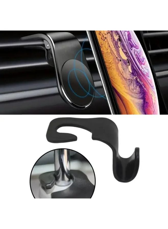 2pcs Universal Magnetic Car Phone Holder And Seat Back Hooks - Image 1